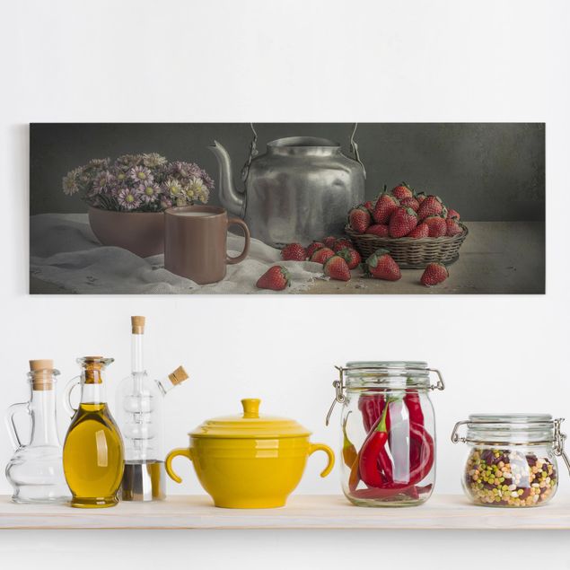 Küche Dekoration Stillleben mit Erdbeeren
