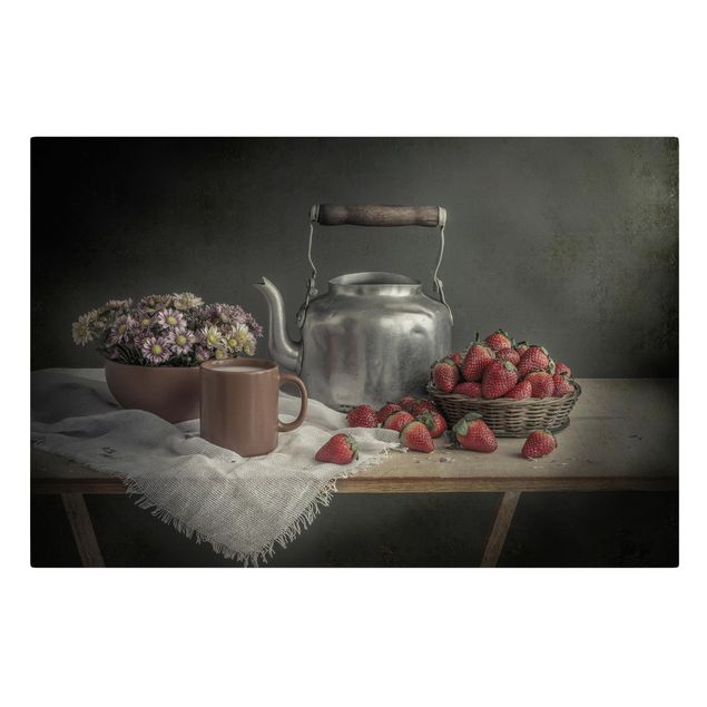 Wanddeko Büro Stillleben mit Erdbeeren