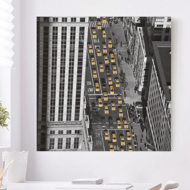Wanddeko Wohnzimmer Taxiverkehr in Manhattan