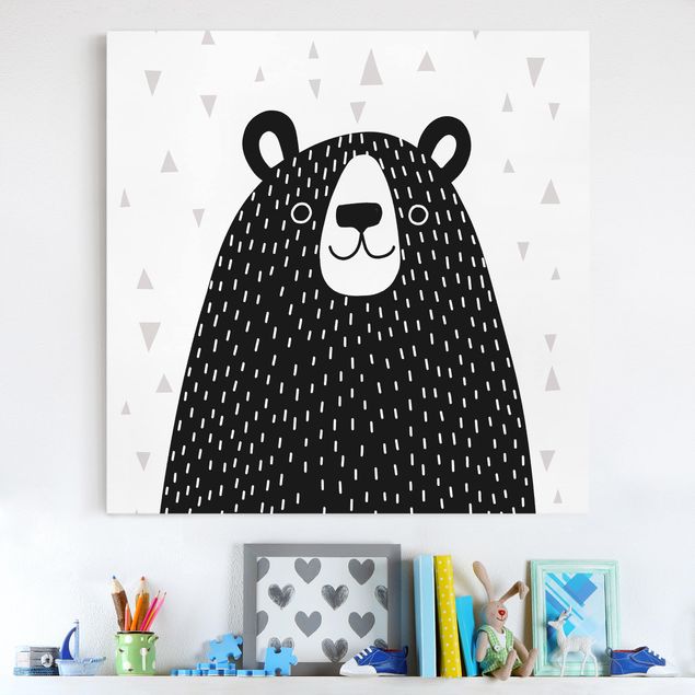Wandbilder Bären Tierpark mit Mustern - Bär
