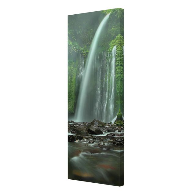 Wanddeko Treppenhaus Tropischer Wasserfall