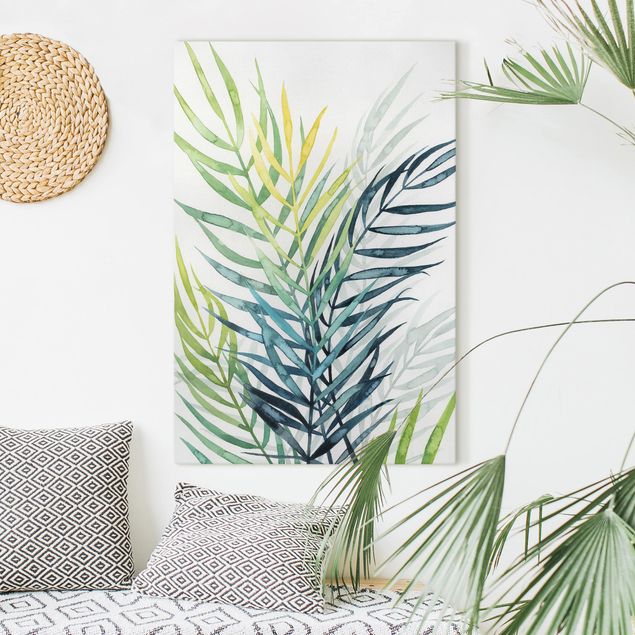 Wanddeko Wohnzimmer Tropisches Blattwerk - Palme