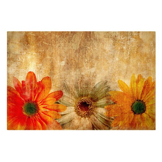 Wanddeko Flur Vintage Flowermix