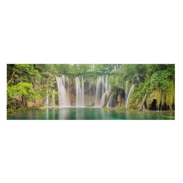Wanddeko grün Wasserfall Plitvicer Seen