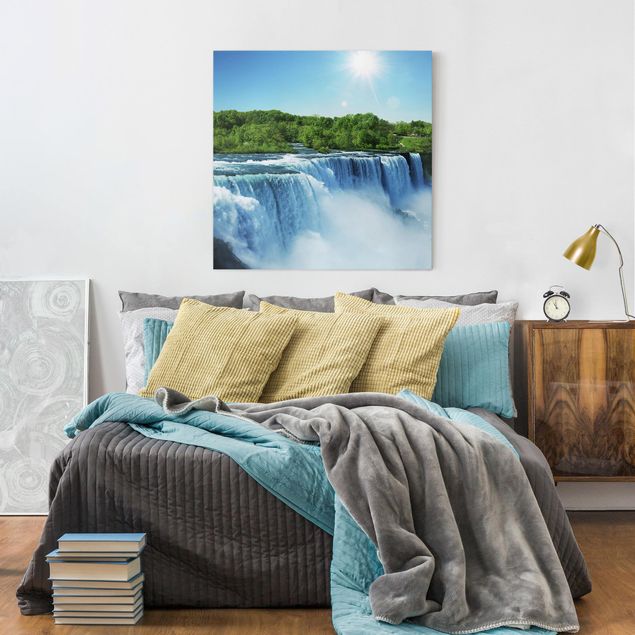 Wanddeko Schlafzimmer Wasserfalllandschaft