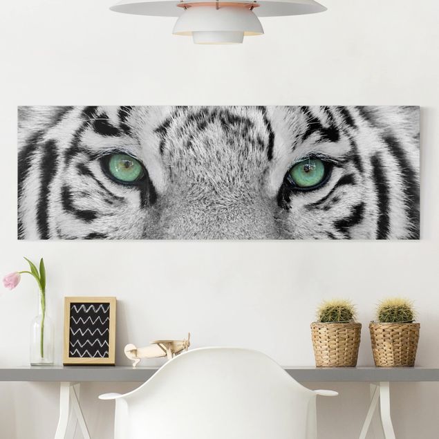 Wanddeko Wohnzimmer Weißer Tiger