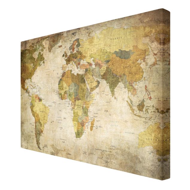Wanddeko Büro Weltkarte