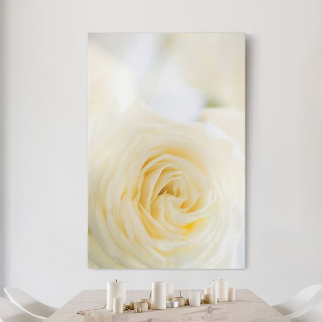 Wanddeko Wohnzimmer White Rose