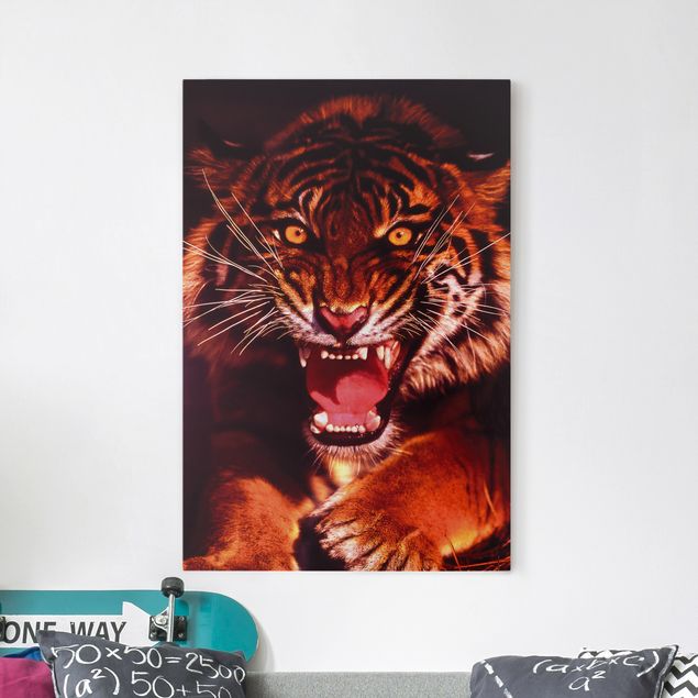 Wanddeko Wohnzimmer Wilder Tiger