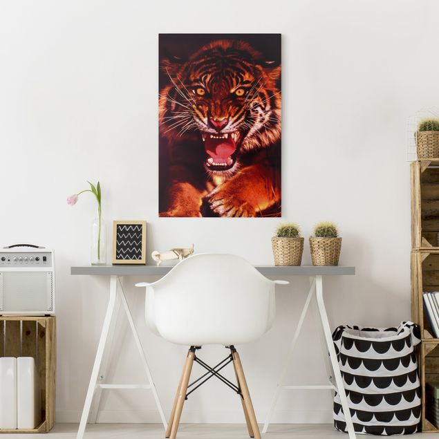 Wanddeko Schlafzimmer Wilder Tiger