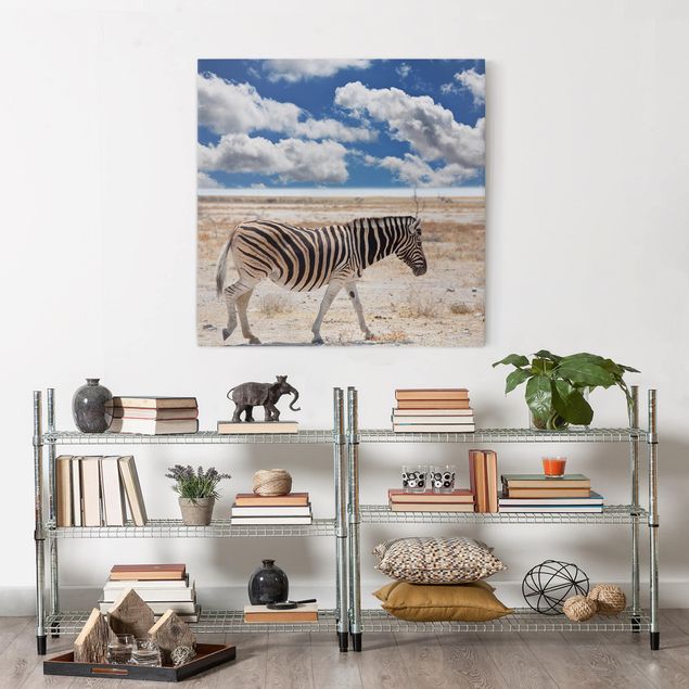 Wanddeko Schlafzimmer Zebra in der Savanne