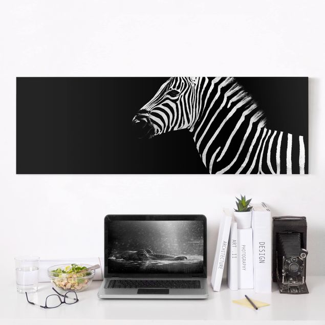 Wanddeko Wohnzimmer Zebra Safari Art