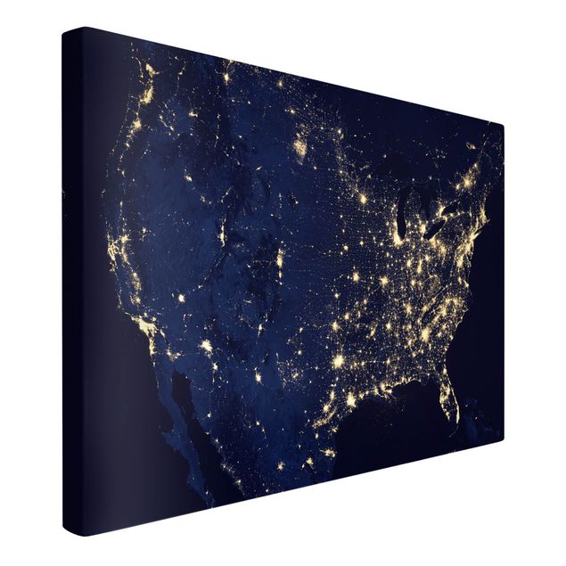 Wanddeko Esszimmer NASA Fotografie USA von oben bei Nacht