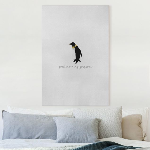 Wanddeko Schlafzimmer Pinguin Zitat Good Morning Gorgeous