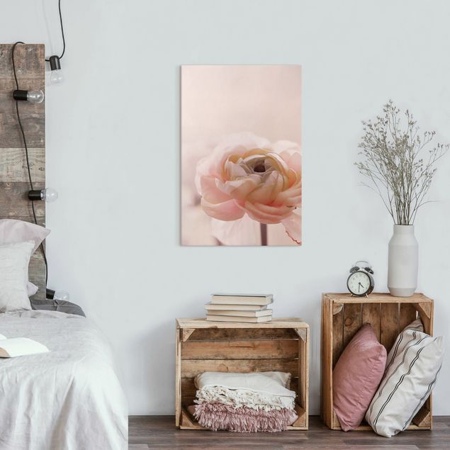 Wanddeko Schlafzimmer Rosa Blüte im Fokus