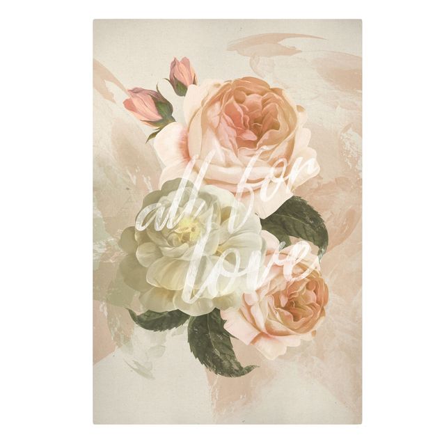 Wanddeko Esszimmer Roses - All for Love
