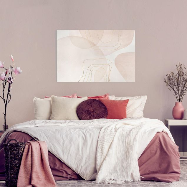 Wanddeko Schlafzimmer Verspielte Impressionen mit goldenen Linien