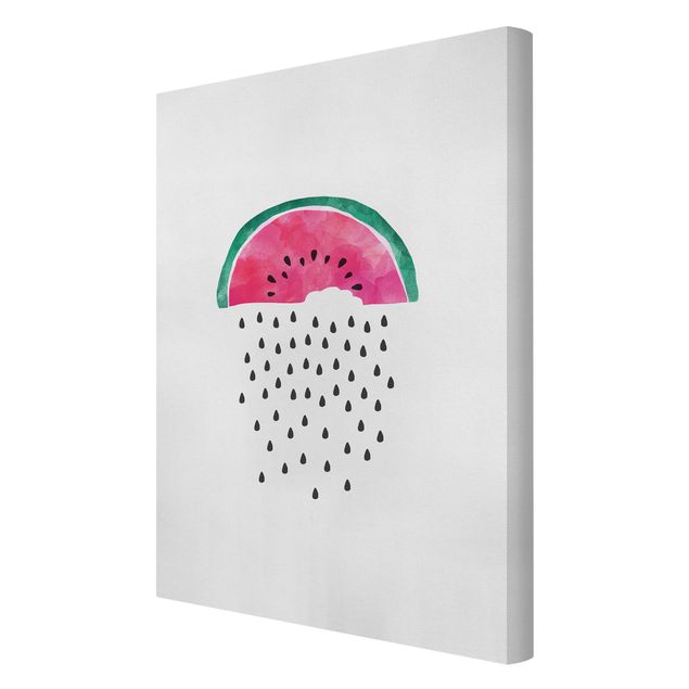 Deko Aquarell Wassermelonen Regen