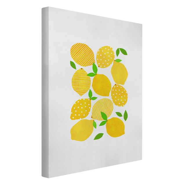 Wanddeko Büro Zitronen mit Punkten
