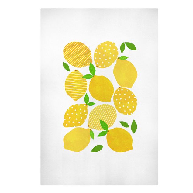 Wohndeko Obst Zitronen mit Punkten