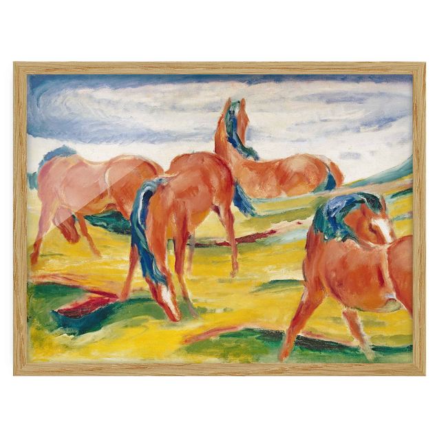 Wanddeko Flur Franz Marc - Weidende Pferde