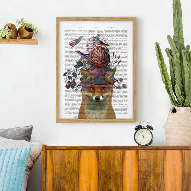 Wanddeko Wohnzimmer Vogelfänger - Fuchs mit Artischocke