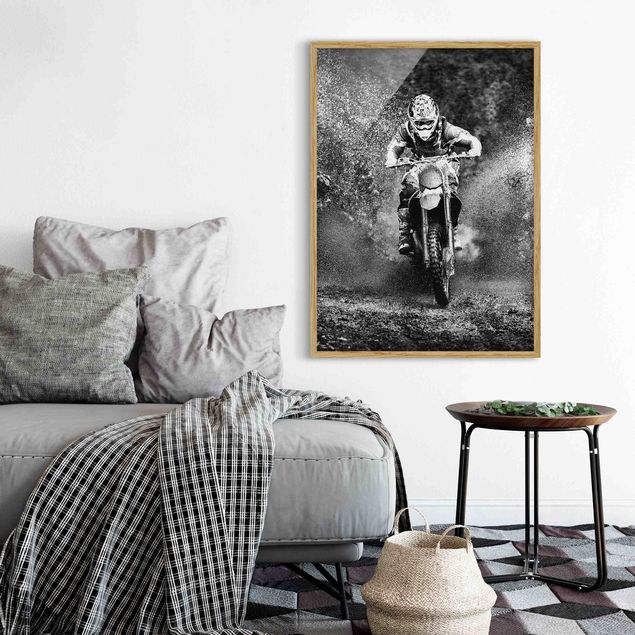 Wanddeko Jungenzimmer Motocross im Schlamm