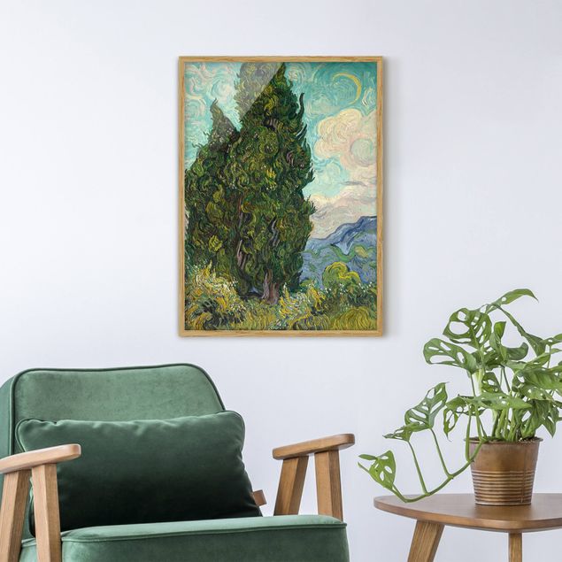 Wanddeko Wohnzimmer Vincent van Gogh - Zypressen