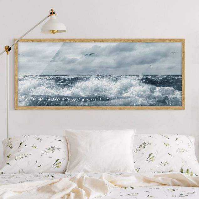 Strandbilder mit Rahmen No.YK6 Lebendige Nordsee