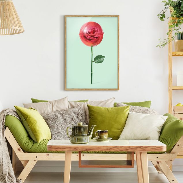 Wanddeko Schlafzimmer Rose mit Lollipop