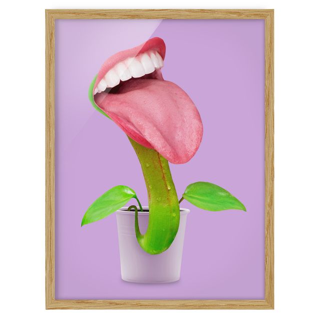 Wanddeko Flur Fleischfressende Pflanze mit Mund