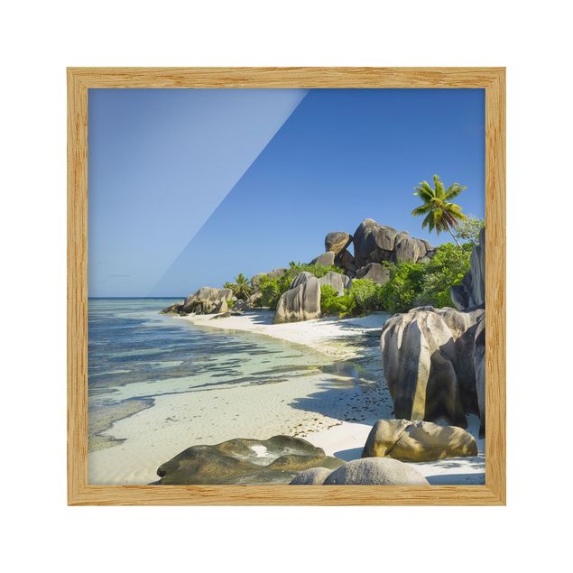 Wanddeko Wohnzimmer Traumstrand Seychellen