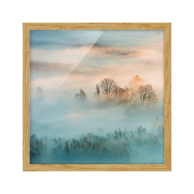 Wanddeko Flur Nebel bei Sonnenaufgang