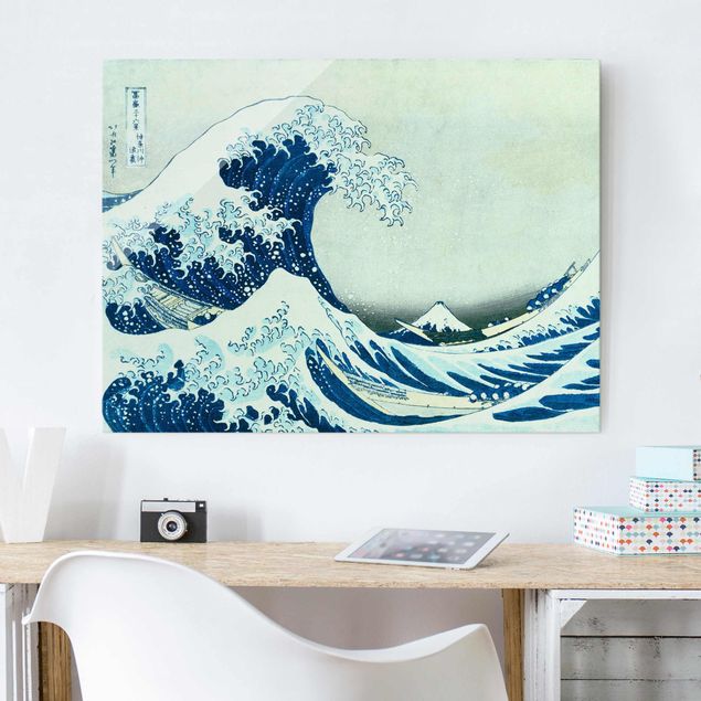 Wanddeko über Sofa Katsushika Hokusai - Die grosse Welle von Kanagawa