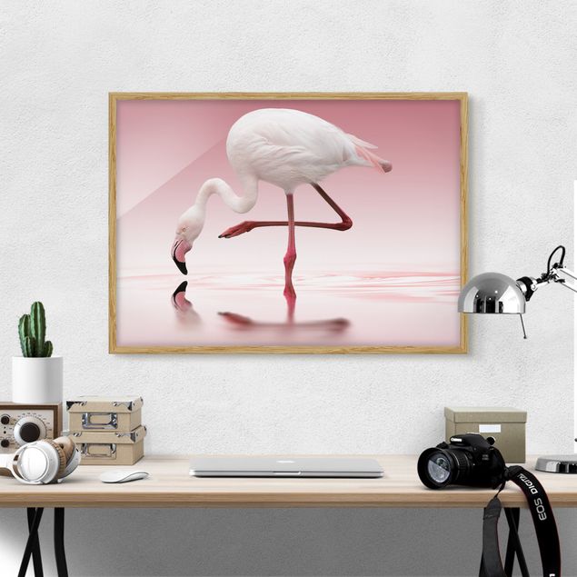 Wanddeko Schlafzimmer Flamingo Dance