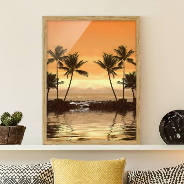 Strandbilder mit Rahmen Caribbean Sunset I