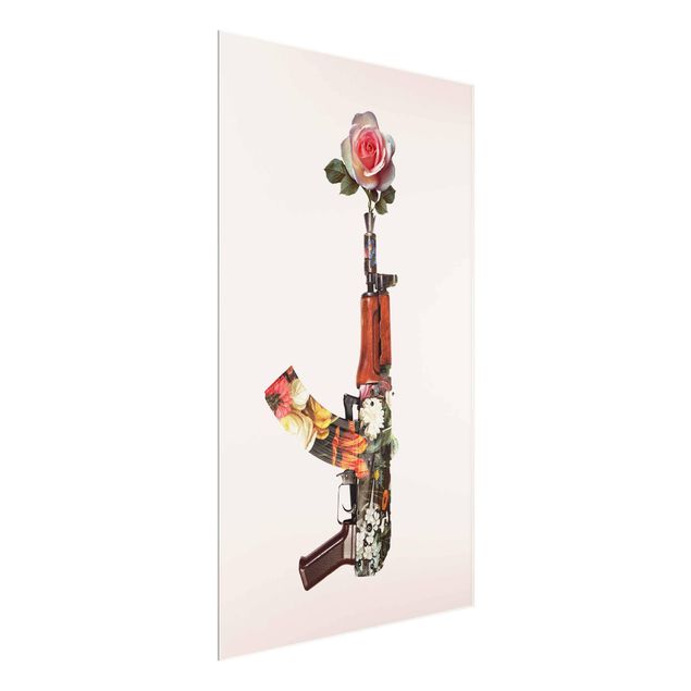 Wanddeko Schlafzimmer Waffe mit Rose