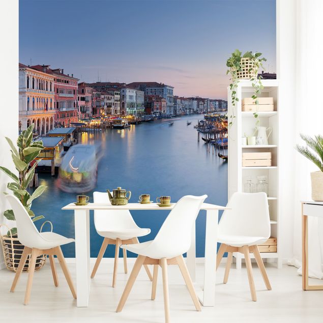 Wanddeko Wohnzimmer Abendstimmung auf Canal Grande in Venedig