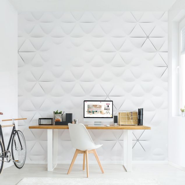 Wanddeko Wohnzimmer Abstrakte Dreiecke in 3D