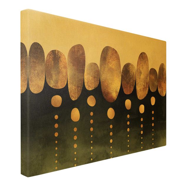 Wanddeko Büro Abstrakte goldene Steine