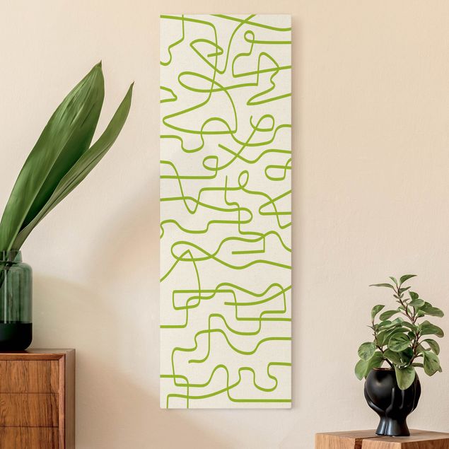 Wanddeko grün Abstrakter Linienfluss Grün