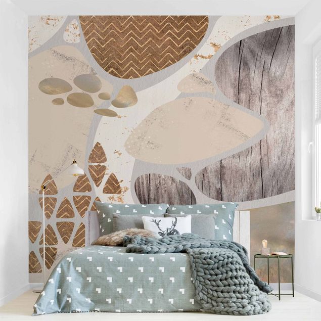 Wanddeko Schlafzimmer Abstrakter Steinbruch Pastellmuster