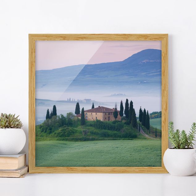 Wandbilder Italien Sonnenaufgang in der Toskana