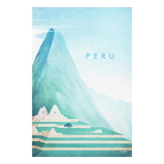 Glasbild Berg Reiseposter - Peru