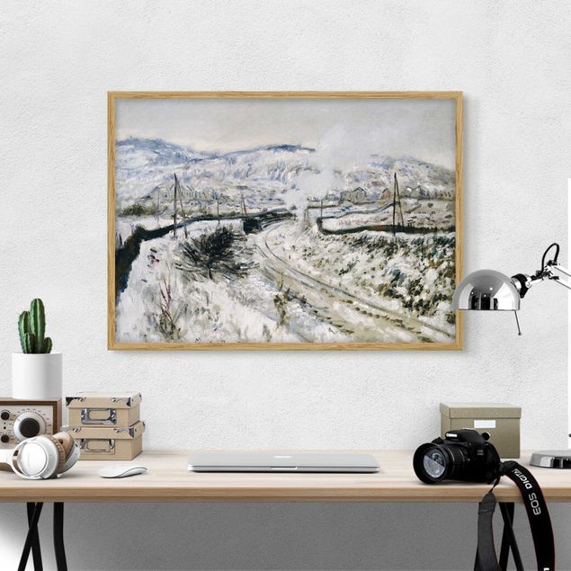 Wanddeko Wohnzimmer Claude Monet - Zug im Schnee