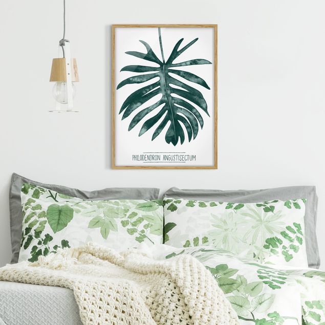 Wanddeko Schlafzimmer Smaragdgrüner Philodendron Angustisectum