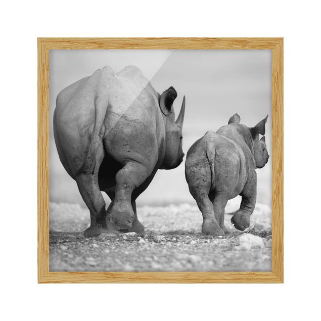 Wanddeko Esszimmer Wandering Rhinos II