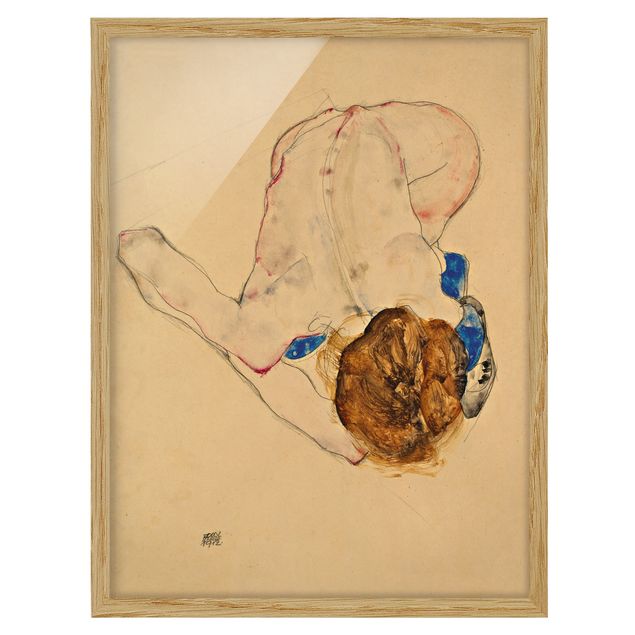 Wanddeko Schlafzimmer Egon Schiele - Nach vorne gebeugter Akt