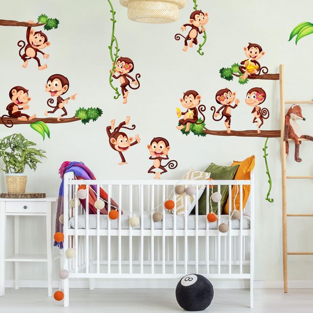 Wanddeko Büro Affen des Dschungels