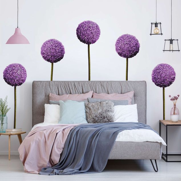 Wanddeko Schlafzimmer Allium Kugel-Blüten 5er Set